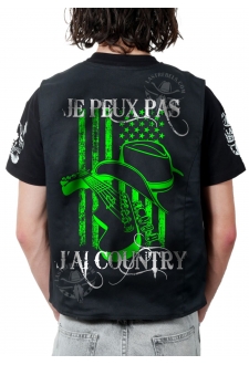 Gilet Danse Country homme Last Rebels "Je peux pas j'ai Country" en couleur