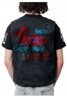 Gilet Danse Country homme Last Rebels "Southern Country Music" sur drapeau sudiste"