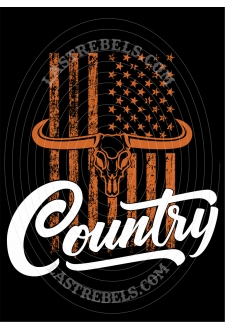 Modèle exclusif Danse Country Last Rebels "Long horn" sur drapeau américain siglé Country