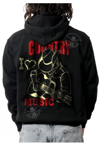 Modèle exclusif Danse Country Last Rebels "I love Country Music" cowboy et sa guitare"