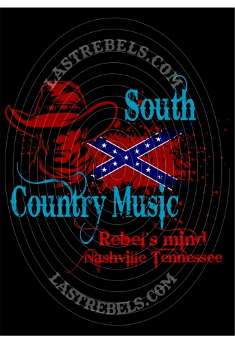 Modèle exclusif Danse Country Last Rebels "Southern Country Music" sur drapeau sudiste"