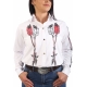 Chemise de Danse Country blanche "motif indien rouge" à personnaliser