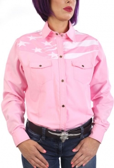 Chemise de Danse Country rose "drapeau US " à personnaliser