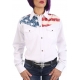 Chemise de Danse Country blanche "drapeau US couleur" à personnaliser